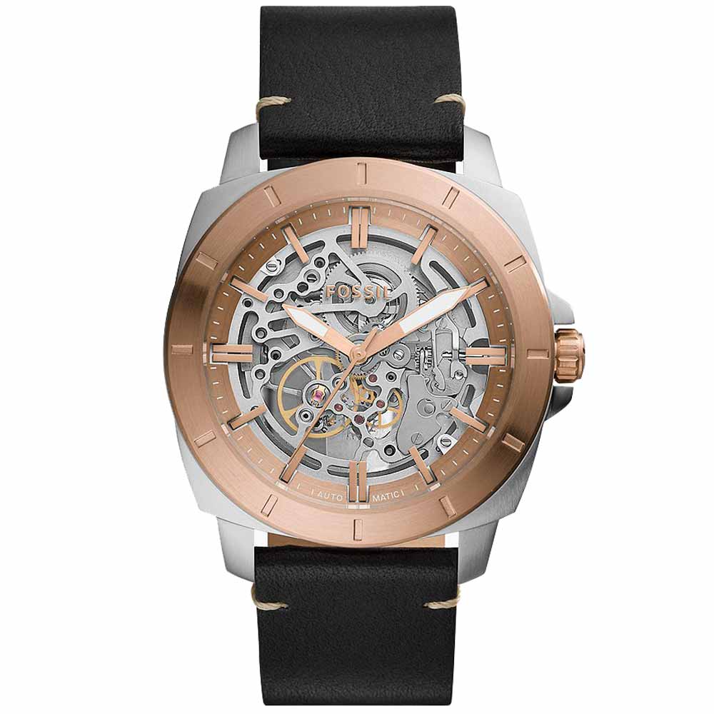 Reloj Fossil Privateer Sport BQ2428 Automático Correa de Cuero Negro