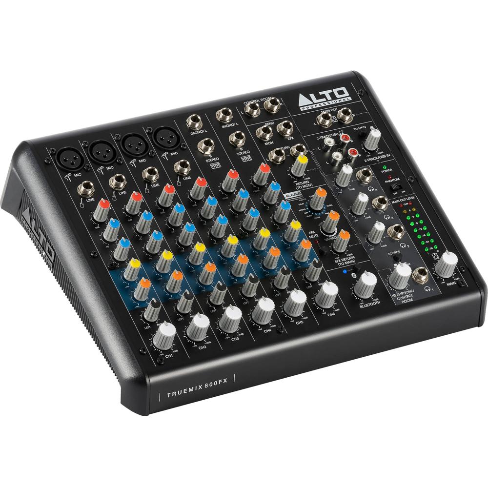 Alto Professional TrueMix 800 Mezclador Analógico Portátil de 8 Canales con USB, 4 Pream
