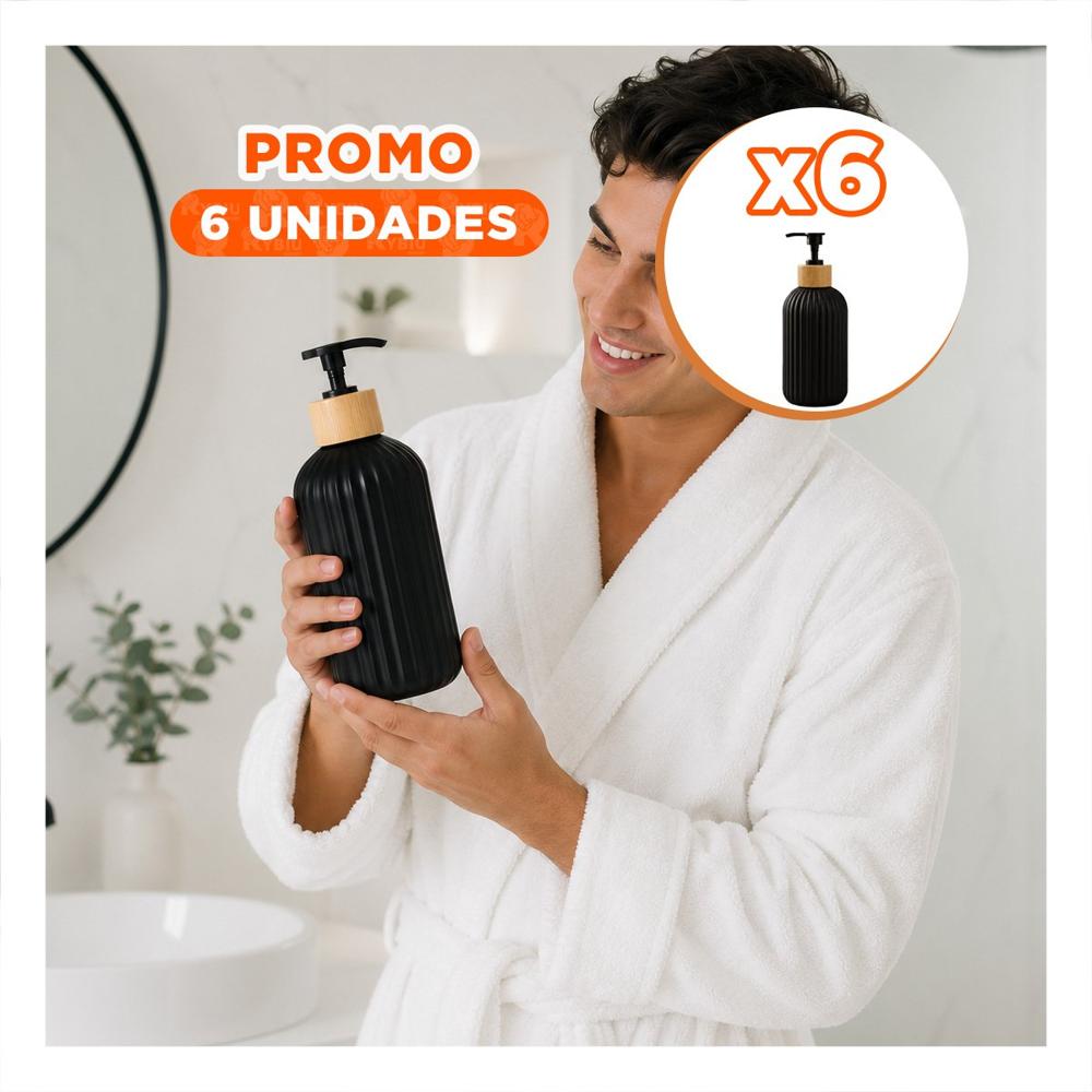 Pack6 Dosificador para Uso Diario Color Negro con Detalles Dorados 7x19cm YPapel Regalo