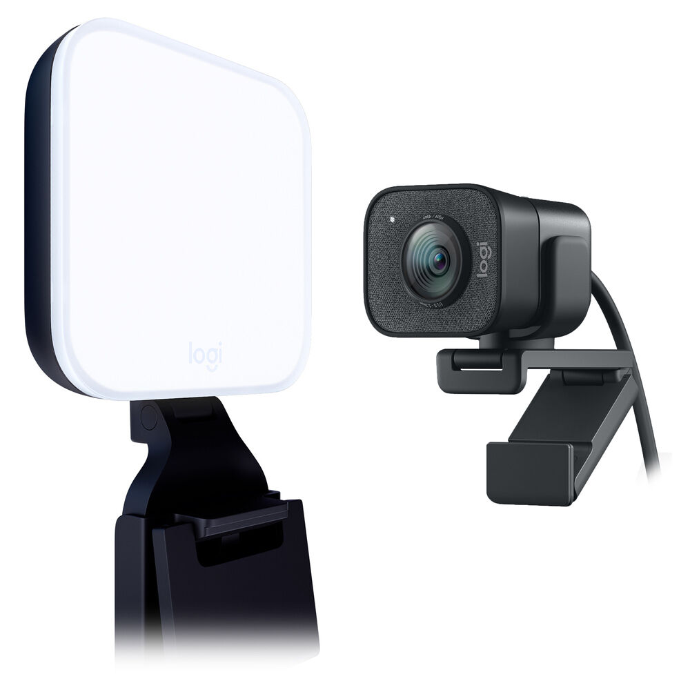 Logitech StreamCam Webcam con Litra Glow Kit de Iluminación Premium - Full HD, Seguimient