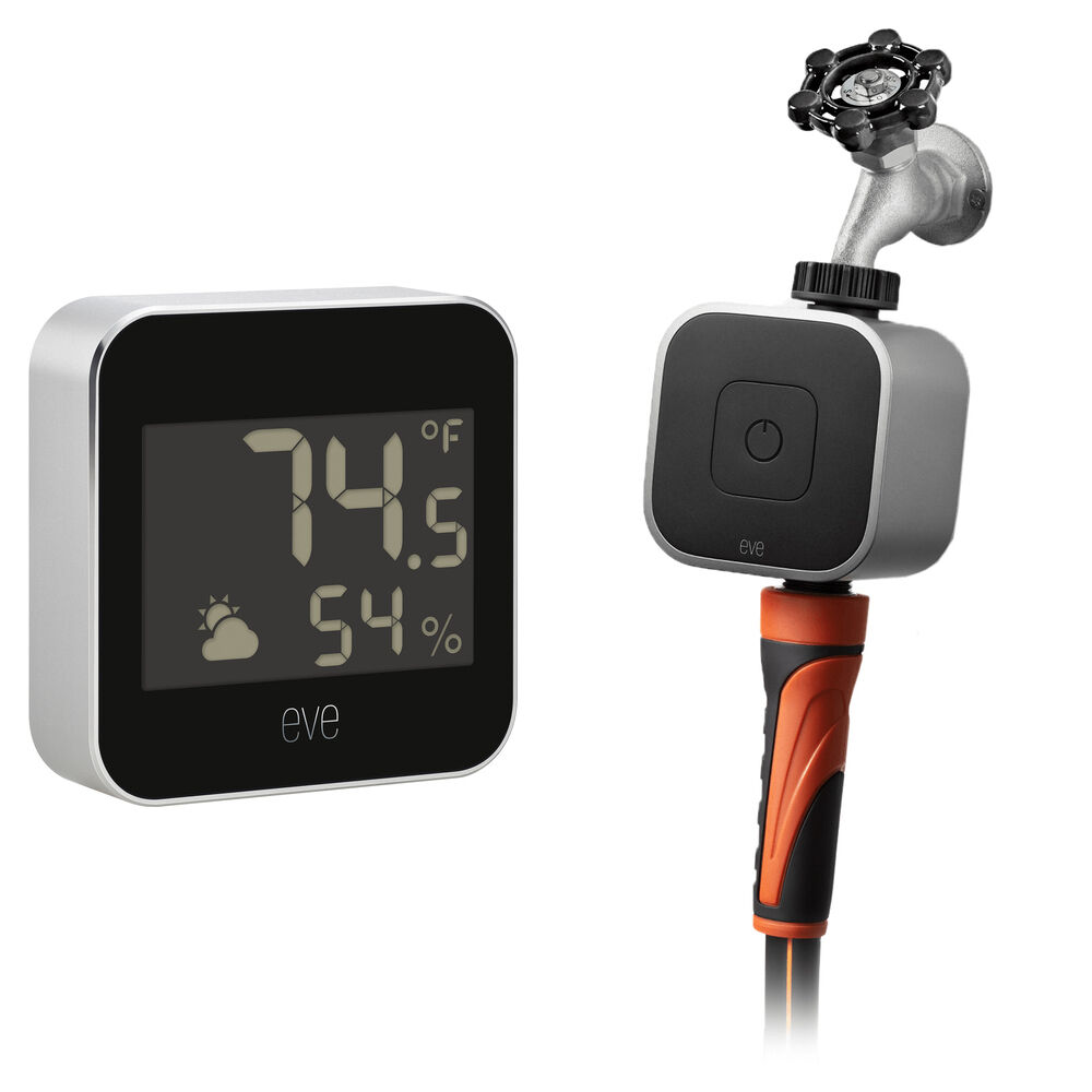Eve Smart Outdoor Bundle - Controlador de Agua Inteligente con Estación Meteorológica, P