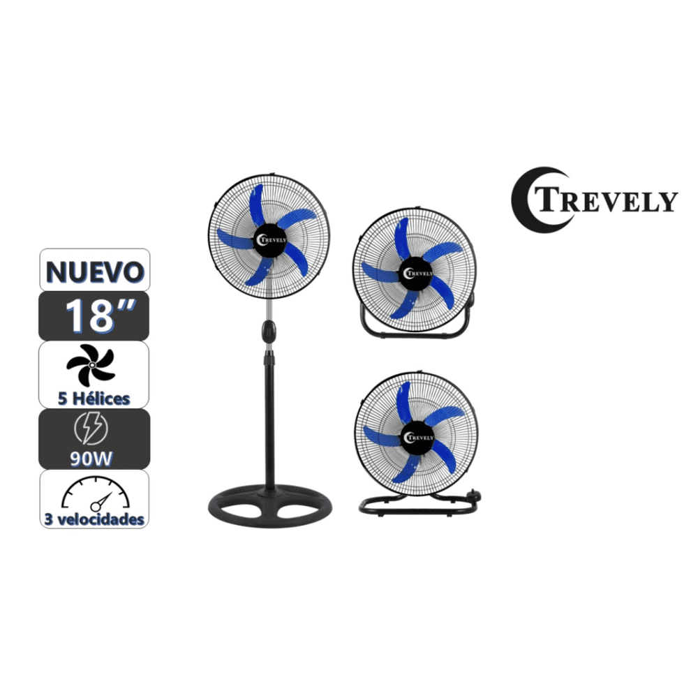 Ventilador 3 en 1 TREVELY VT-1832 18 Negro