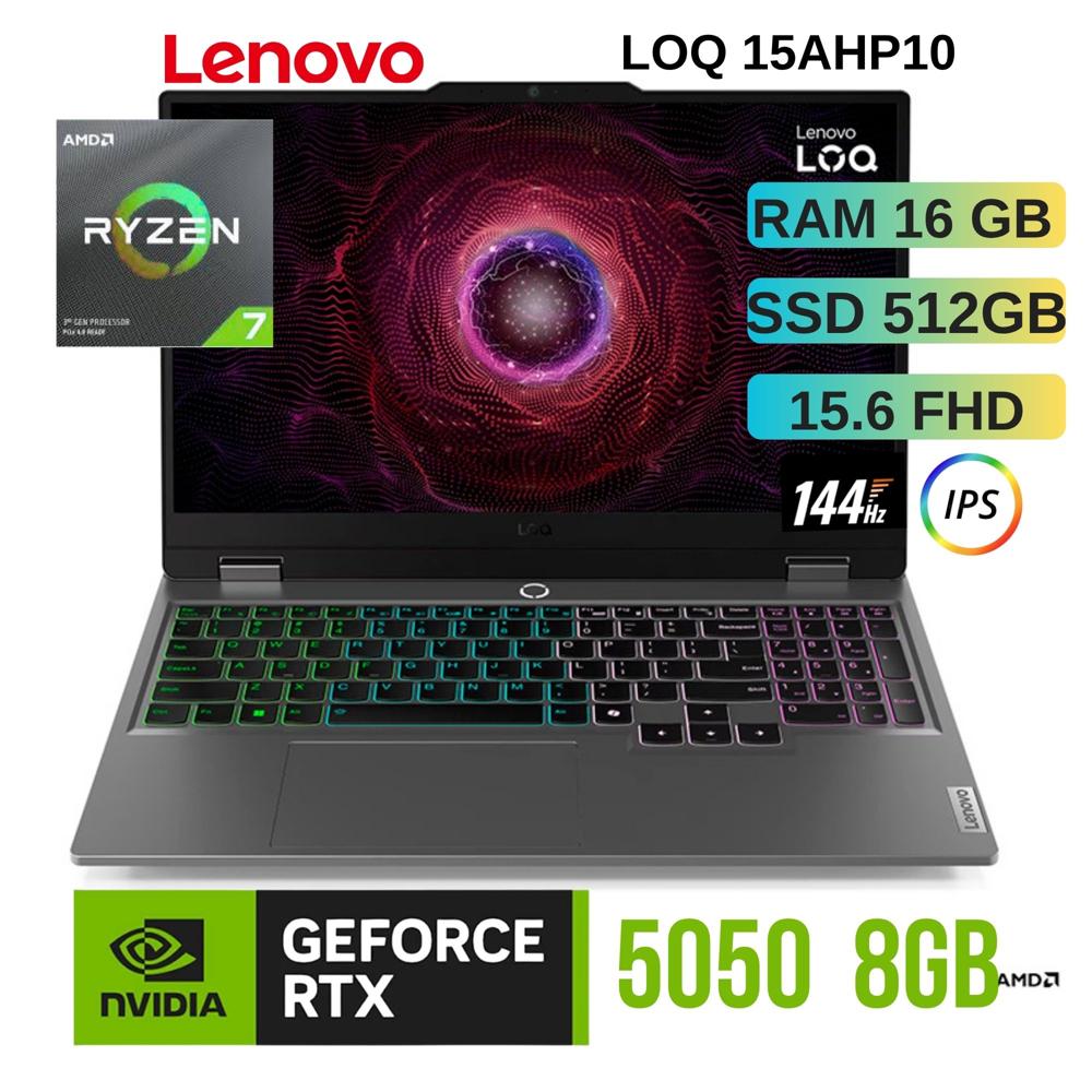 Laptop GAMER lenovo LOQ 15APH10 AMD RYZEN 7 16GB  SSD512GB RTX 5050-83JG007VLM