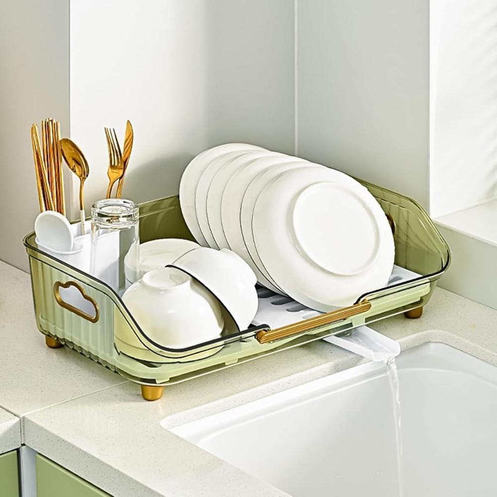 Escurridor de Platos con Drenaje Giratorio Abigail Verde   585TR01