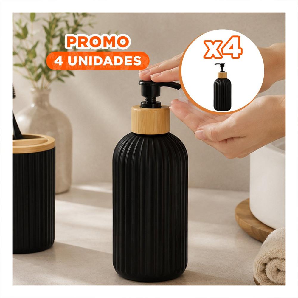 Pack4 Envase para Alcohol Liquido Cilindro Color Negro con Acabado Dorado 7x19cm