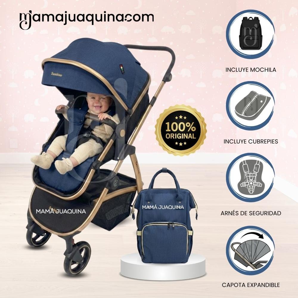 Coche Moisés Travel System SPEED PRINCE MINUS con Mochila Pañalera Blue