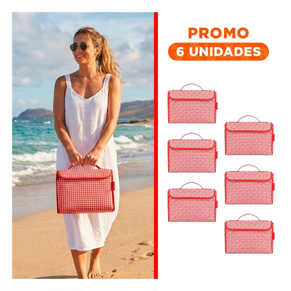 Pack6 Frazada para Salidas al Aire Libre Tipo Cartera Doble Tela