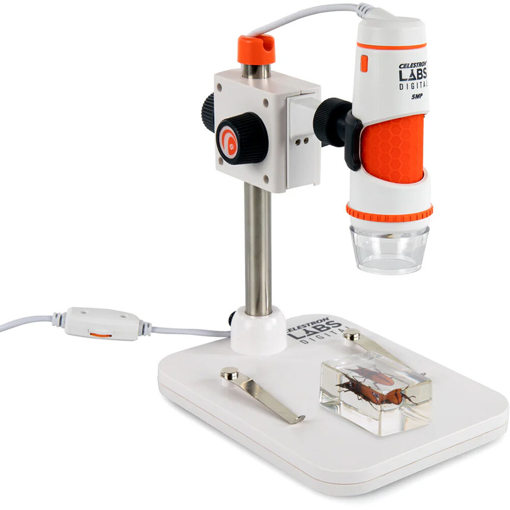 Celestron Microscopio Digital de Mano Pro 5.0MP, 20-200x, Iluminación LED Ajustable