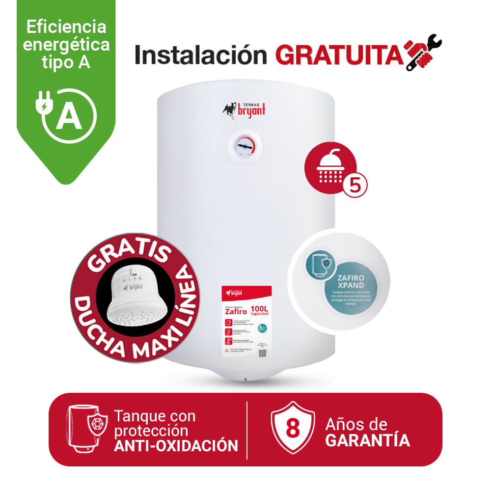 TERMA ELÉCTRICA 100 L BRYANT ZAFIRO