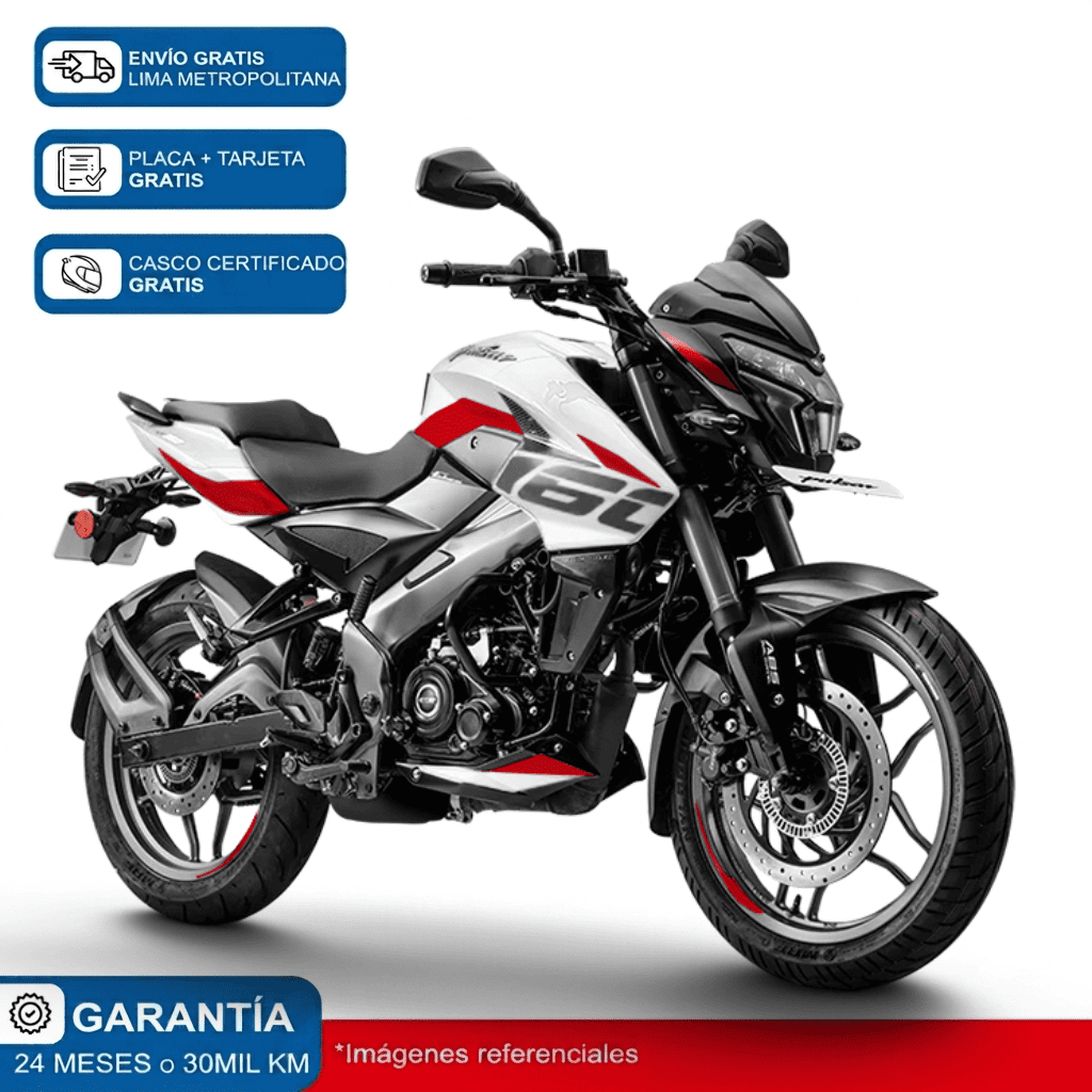 Moto Bajaj Pulsar NS 160 Modelo 2026 Blanco Rojo + incluye regalo y casco