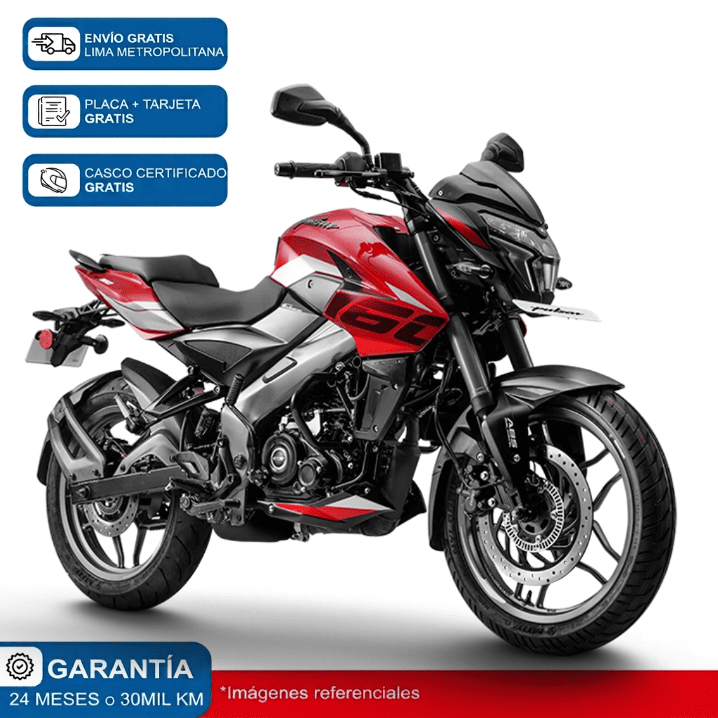 Moto Bajaj Pulsar NS 160 Modelo 2026 Rojo Gris + incluye regalo y casco