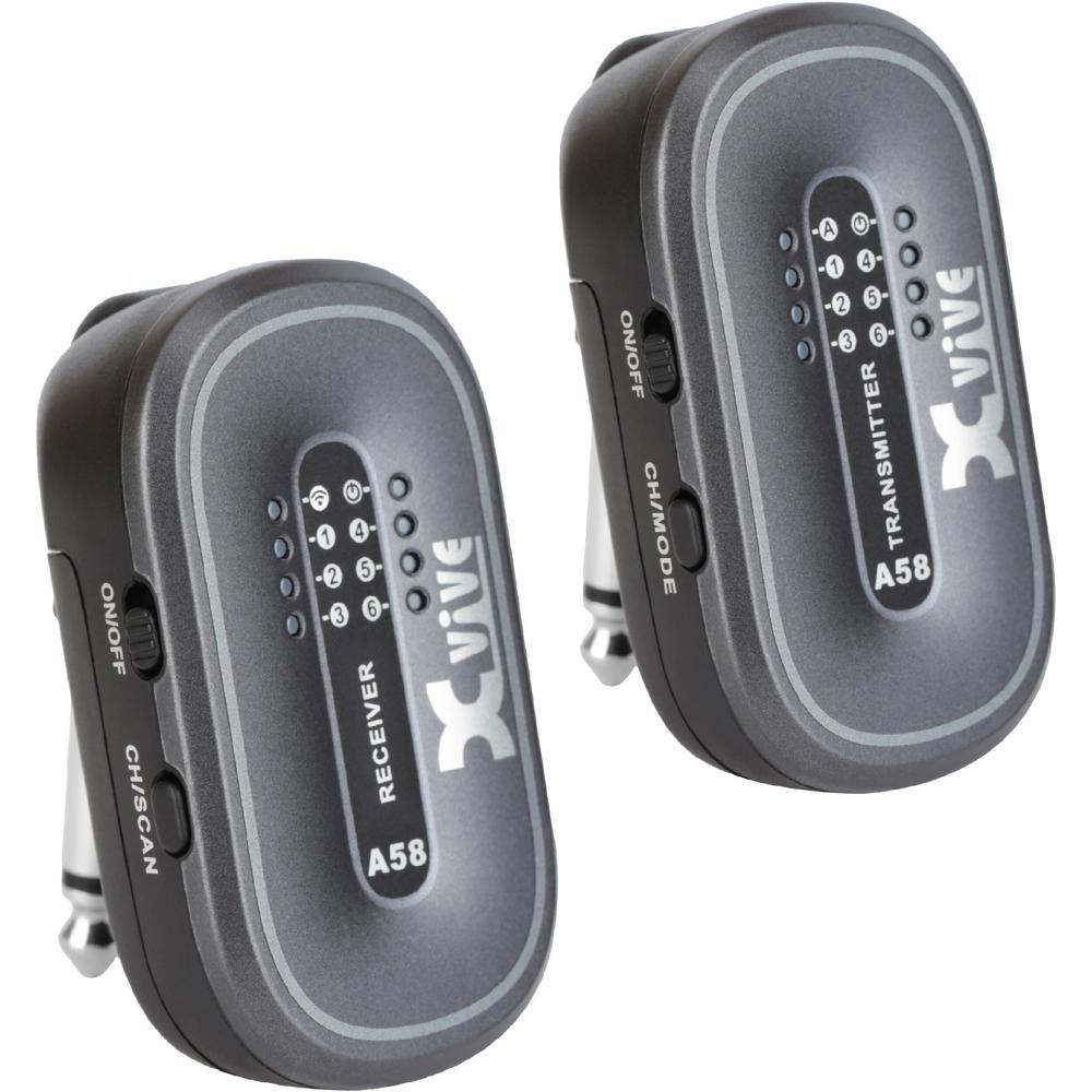 Xvive Audio A58 Sistema Inalámbrico para Guitarra - 5.8 GHz, 6 Canales, Latencia < 5 ms,