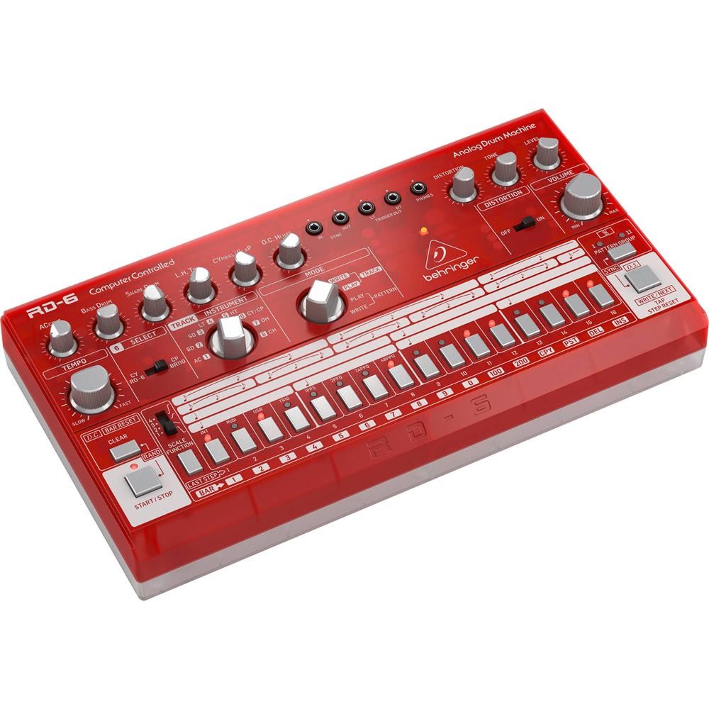 Behringer RD-6-SB Máquina de Ritmos Analógica Strawberry - 8 Sonidos, Secuenciador de 16