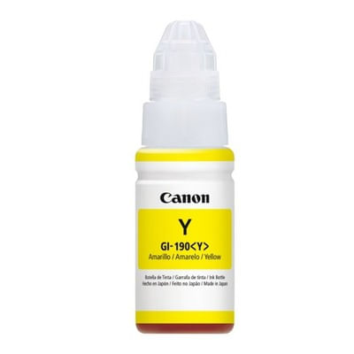 Tinta Canon GI-190 Amarillo 70ml Original para Impresoras Pixma G Series