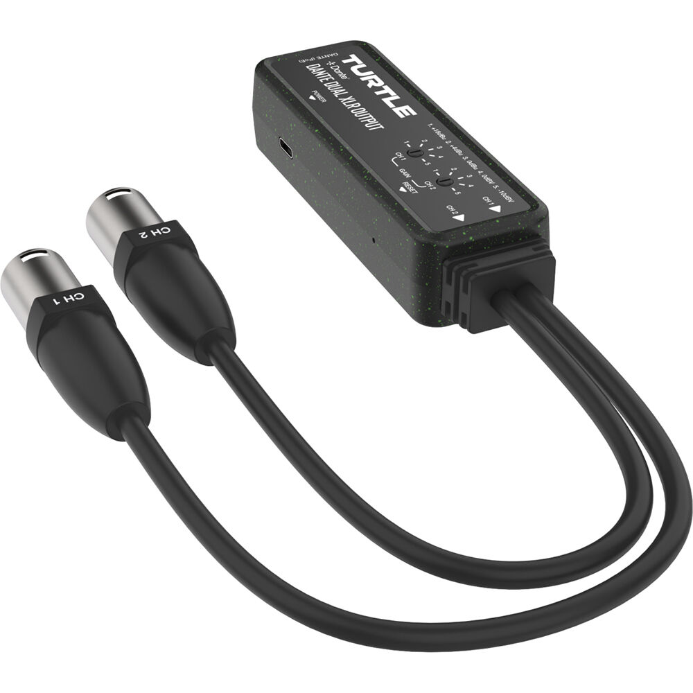Turtle AV Adaptador XLR Masculino Dual-Channel Dante a Analógico - Conversión de Audio 2