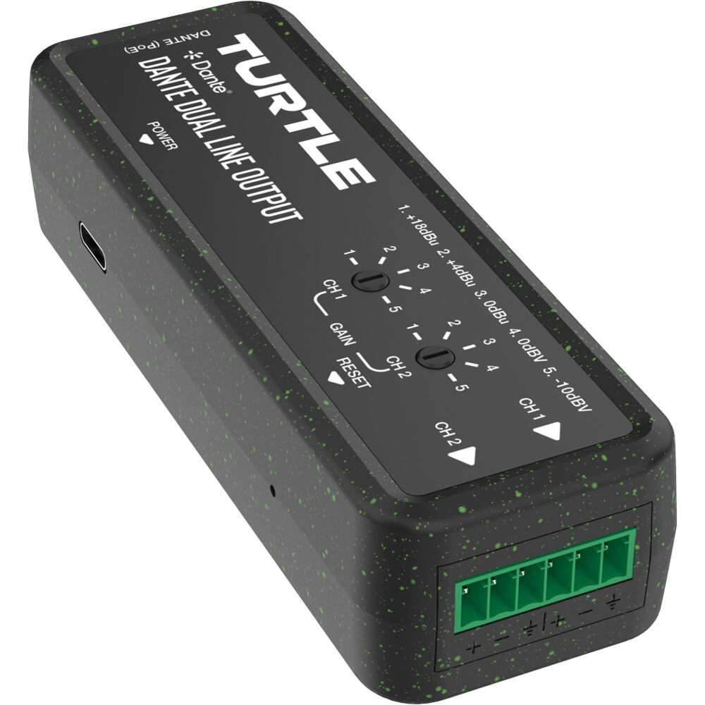 Turtle AV Adaptador de Línea a Analógico Dual-Channel Dante - Conversión de Audio Digit