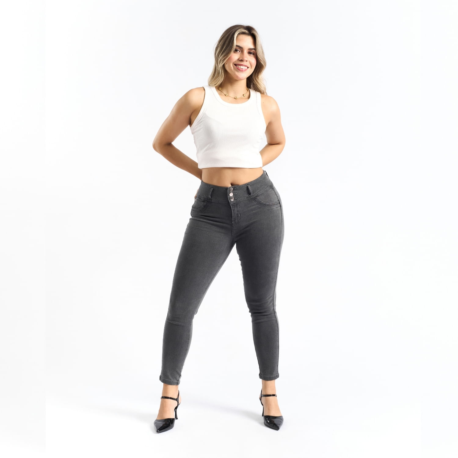 Jean Mujer Karo Dark Parada 111 Skinny Plomo 32