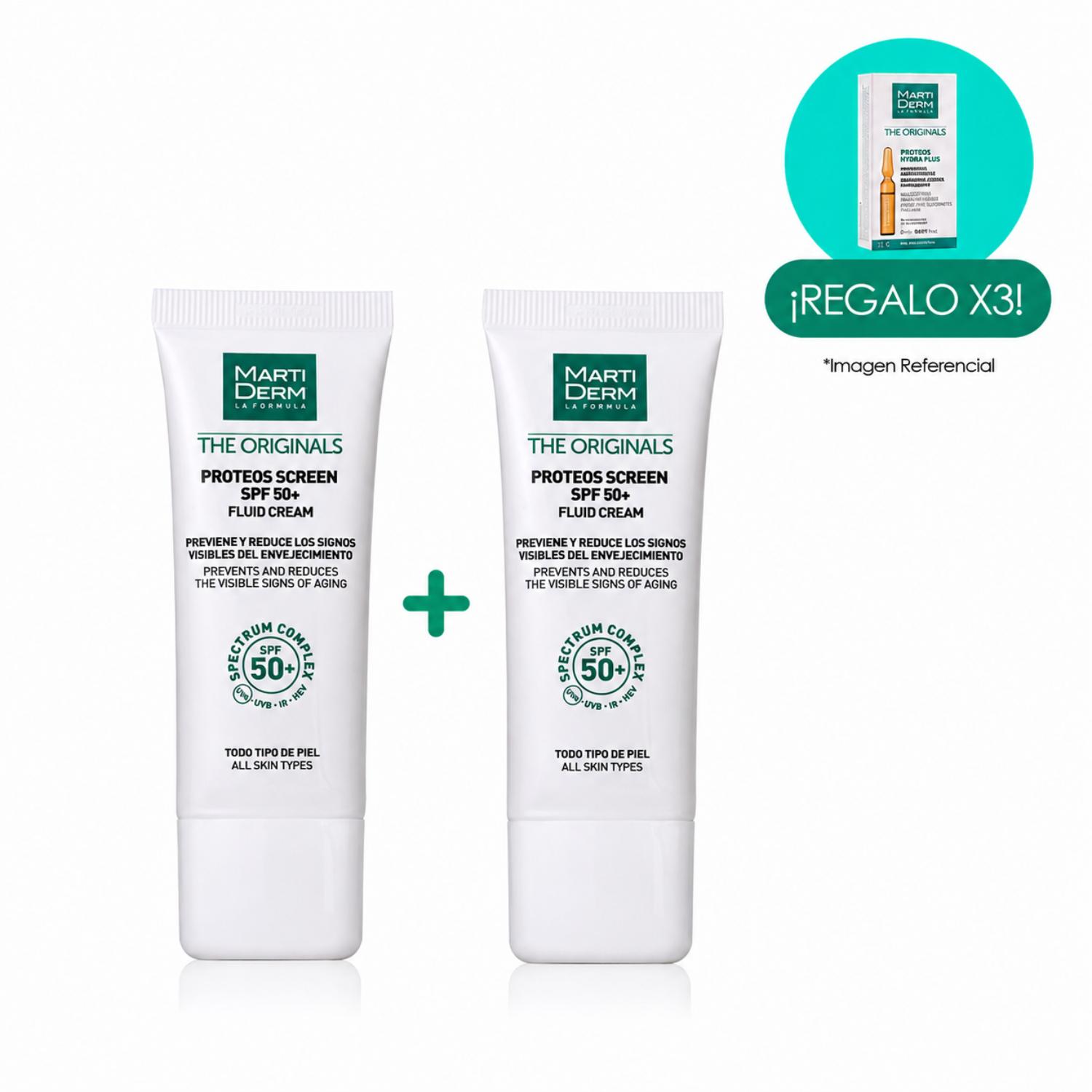 Pack Protector Solar Martiderm Proteos Screen Spf 50+