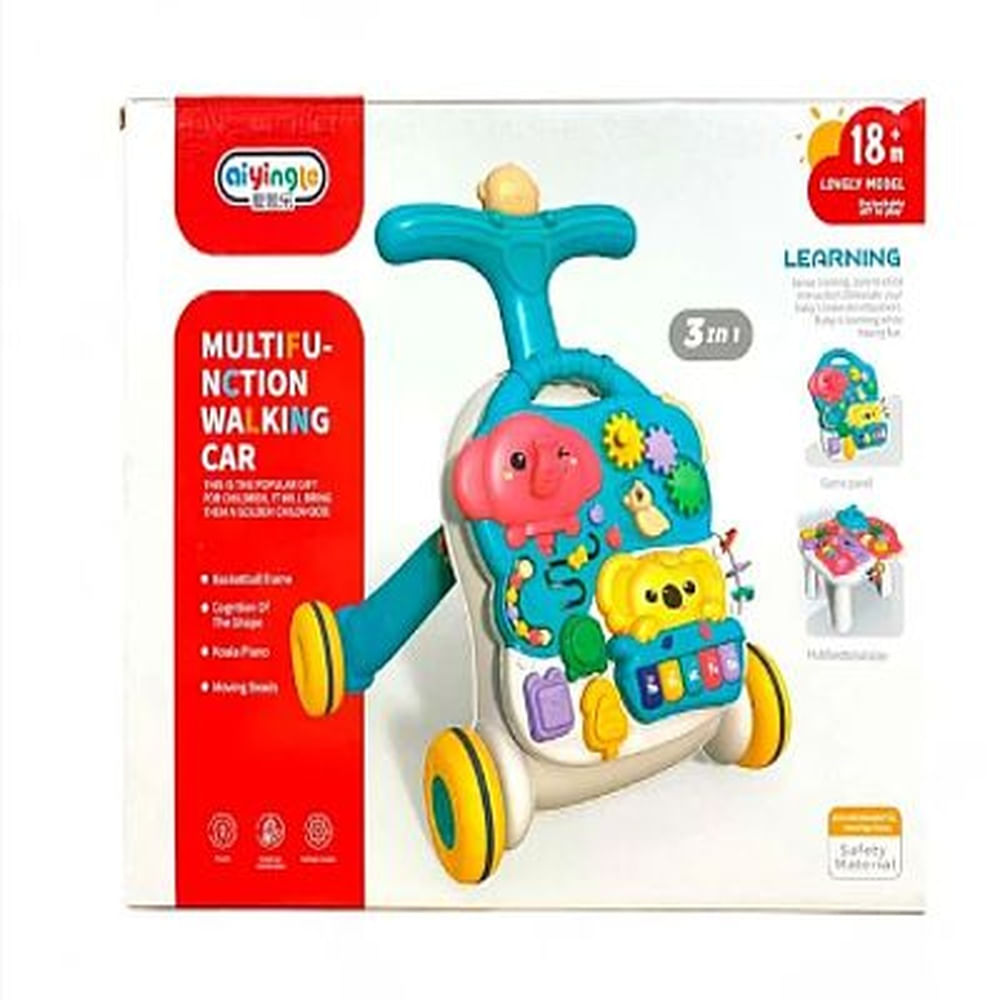 Caminador Bebé 3 en 1 Didáctico Musical Mesa Actividades Celeste