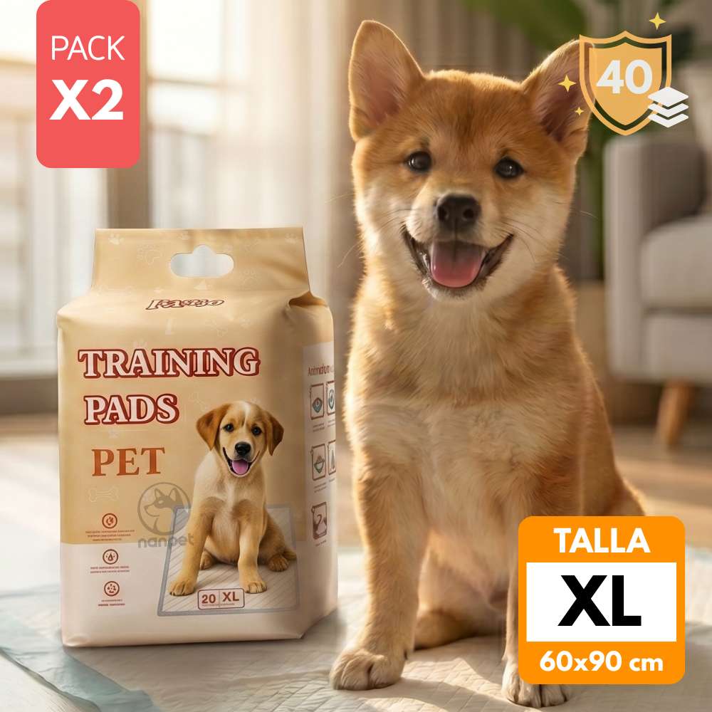 Pañal Piso para Perros 60x90cm Talla XL Pack x2 40und NANPET