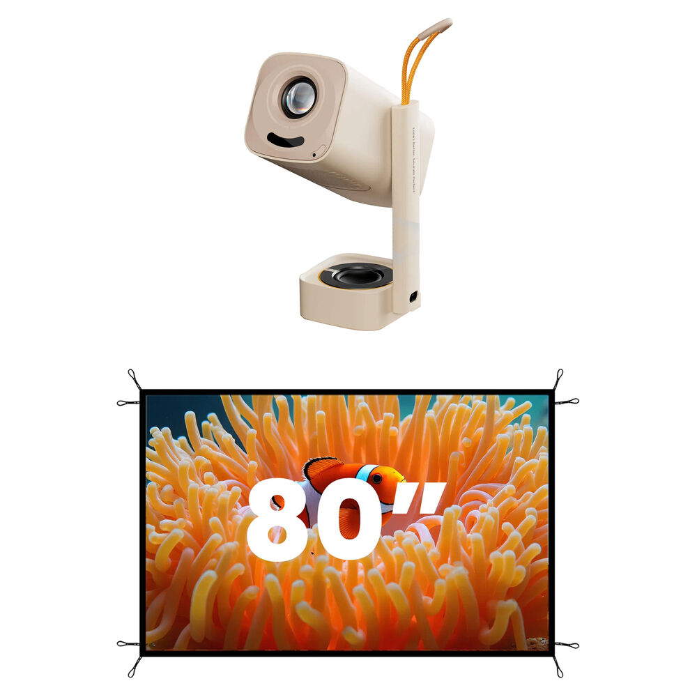 Yaber Proyector Portátil T1 Pro 220 Lúmenes Full HD con Pantalla Plegable de 80""
