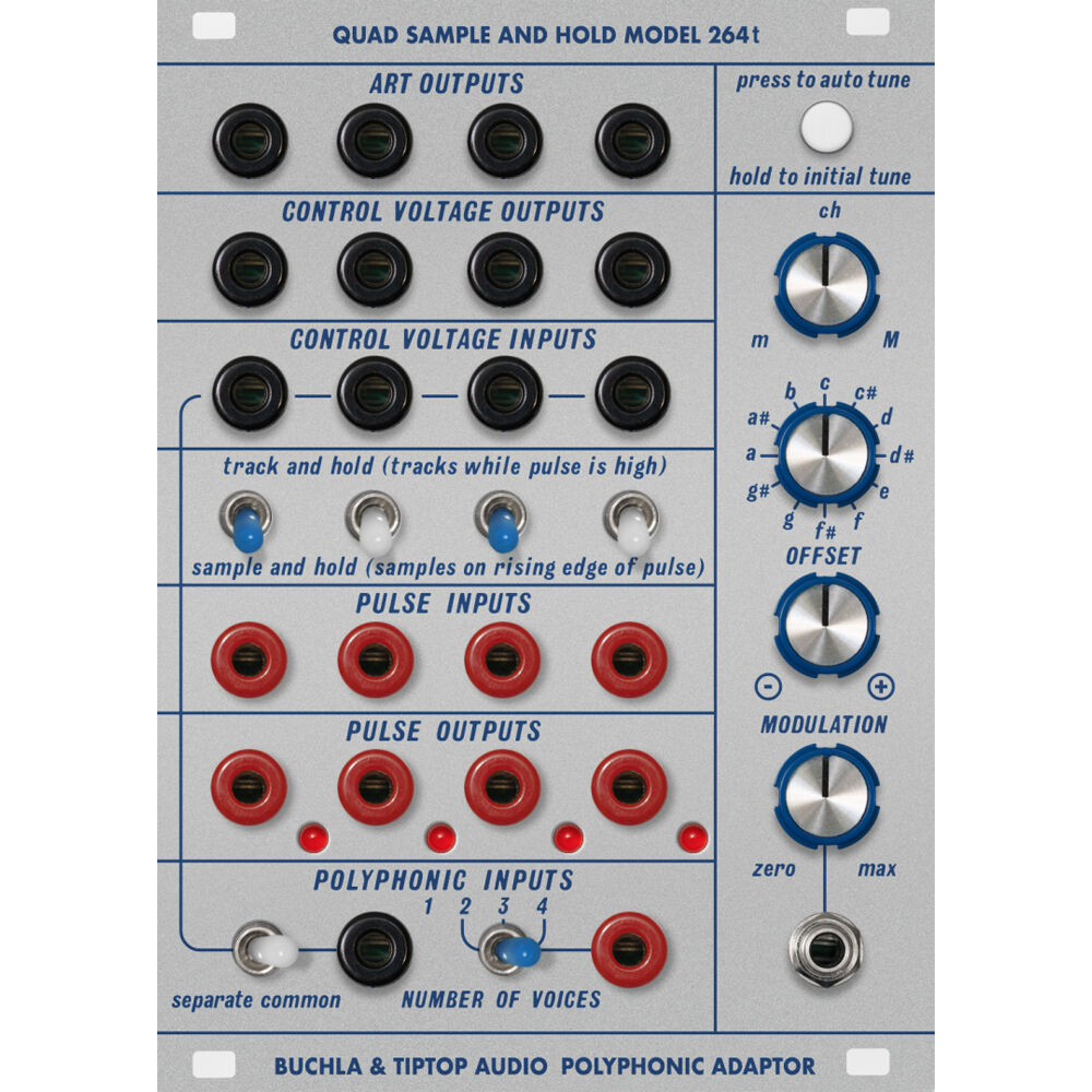 Tiptop Buchla Model 264t Módulo Eurorack Quad Sample and Hold con Adaptador Polifónico -