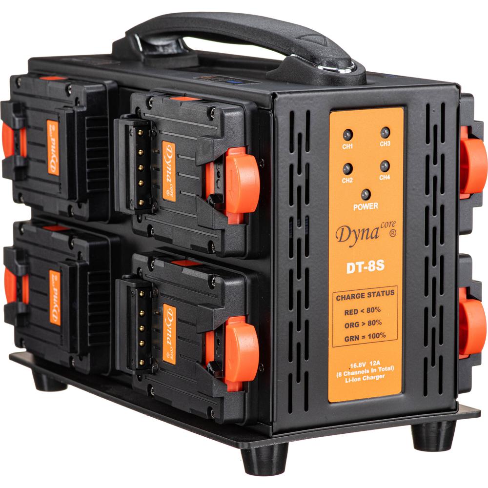 Dynacore Cargador V-Mount DT-8S 8 Canales con Salida de 16.8V y Protección de Circuito