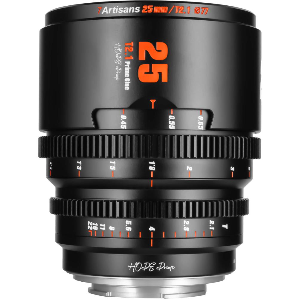 7Artisans Lente Cine 25mm T2.1 Hope S35 para Canon RF - Apertura T2.1, Diseño Ligero, 260