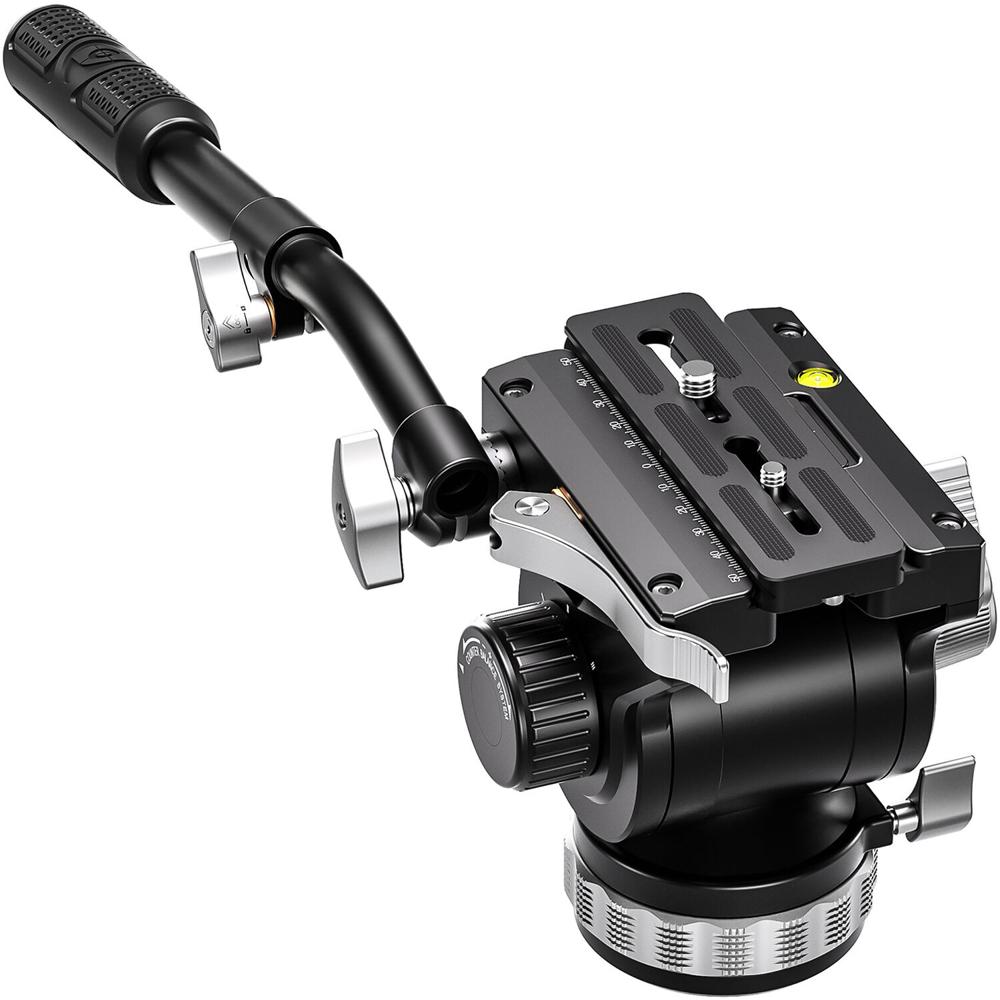 Leofoto BV-20 Cabezal de TrÃ­pode Fluido - Capacidad de Carga de 33 lb, Placa de LiberaciÃ
