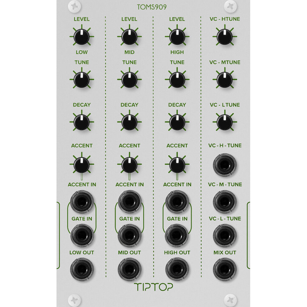 Tiptop TOMS909 Módulo de Batería Eurorack 16 HP - Circuito Analógico TR-909 con Sonidos