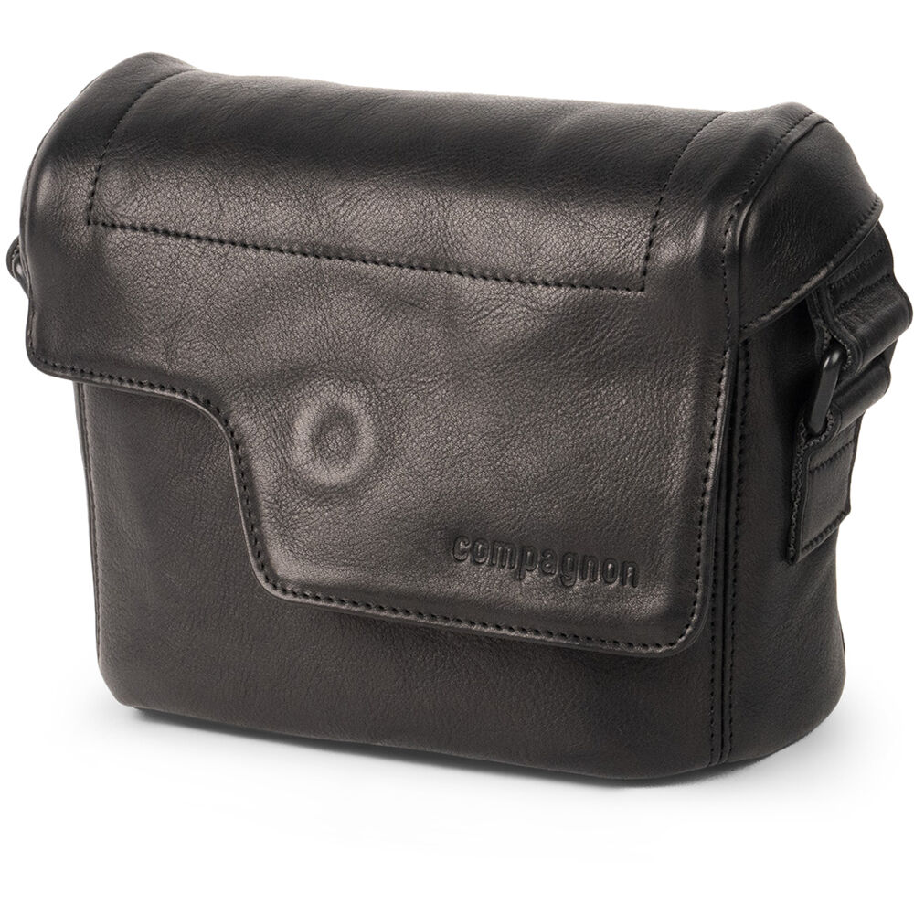 Compagnon Nano Messenger Gen III Bolsa para Cámara Compacta de Cuero Negro, Resistente al