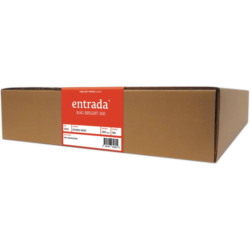 Moab Entrada Rag Bright 300 Papel 13 x 19"" - 100 Hojas, 100% Algodón, Acabado Mate, 300 g
