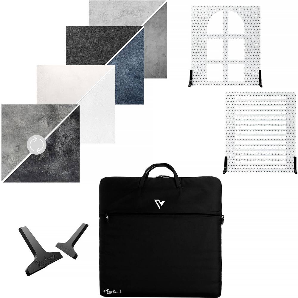 V-FLAT WORLD Duo-Board Kit de Fondo Doble Cara 24 x 24"" - PVC Reversible, Incluye Patas Mu