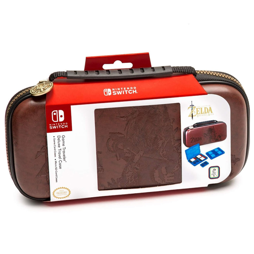 Nintendo Switch Game Traveler Deluxe Travel Case Zelda Breath Marron