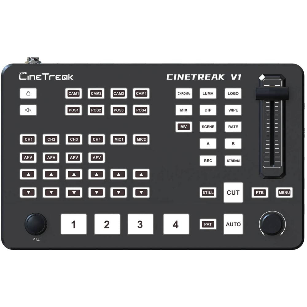 CineTreak V1 Switcher HDMI 4 Canales 1080p60, Streaming Vertical y Horizontal, Control VIS