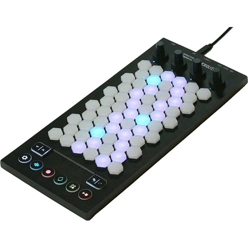 Intuitive Instruments Exquis Controlador MIDI de 61 Teclas Hexagonales Retroiluminadas, MP