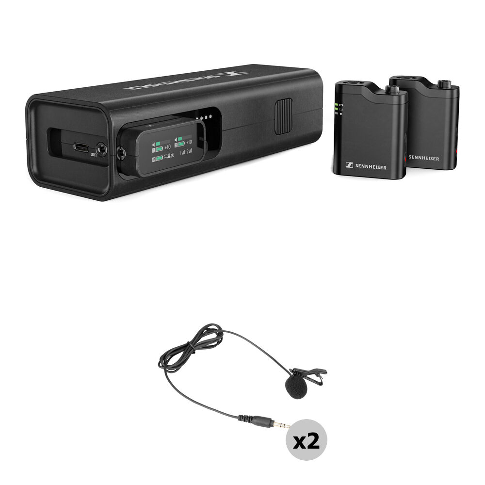Sennheiser Sistema de Audio Inalámbrico Clip-On para 2 Personas con Micrófonos Lavalier