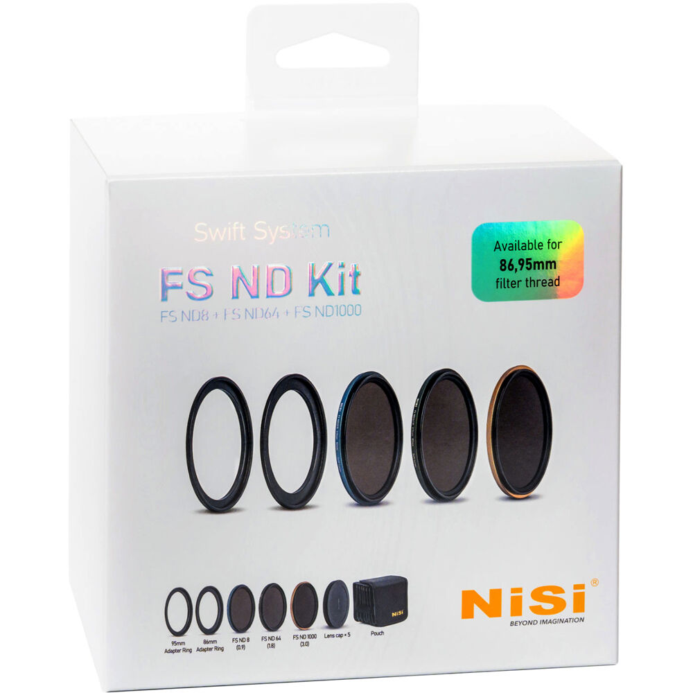 NiSi Kit de Filtros ND Swift FS 95mm - Incluye ND8 3-Stop, ND64 6-Stop y ND1000 10-Stop, A