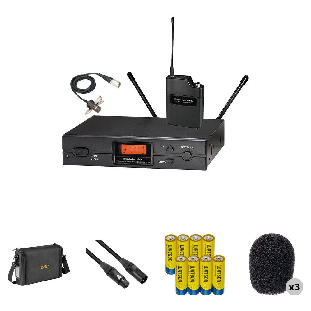 Audio-Technica Sistema Inalámbrico de Micrófono Lavalier ATW-2129b con Receptor Diversid