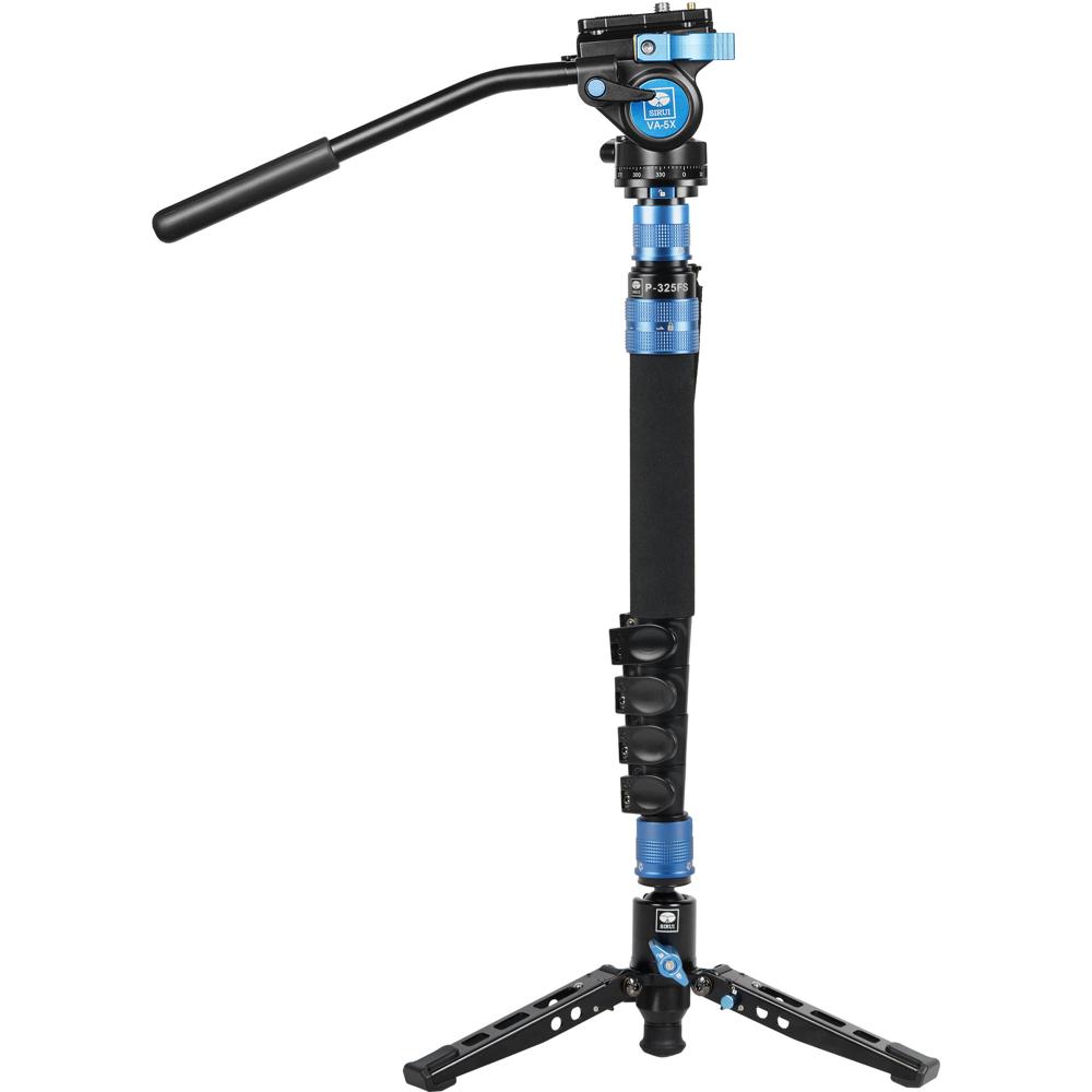 Sirui P-325FS Monopod de Carbono con Cabezal de Video VA-5X, Capacidad de Carga 6.6 lb, Al
