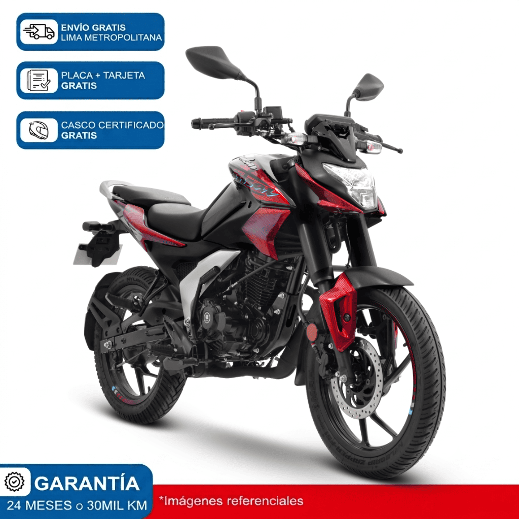 Moto Bajaj Pulsar N 125 FI Negro Rojo + incluye regalo y casco