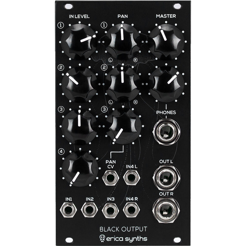 Erica Synths Mixer Eurorack Black Output V2 14 HP con 4 Canales de Entrada y Salida Balanc