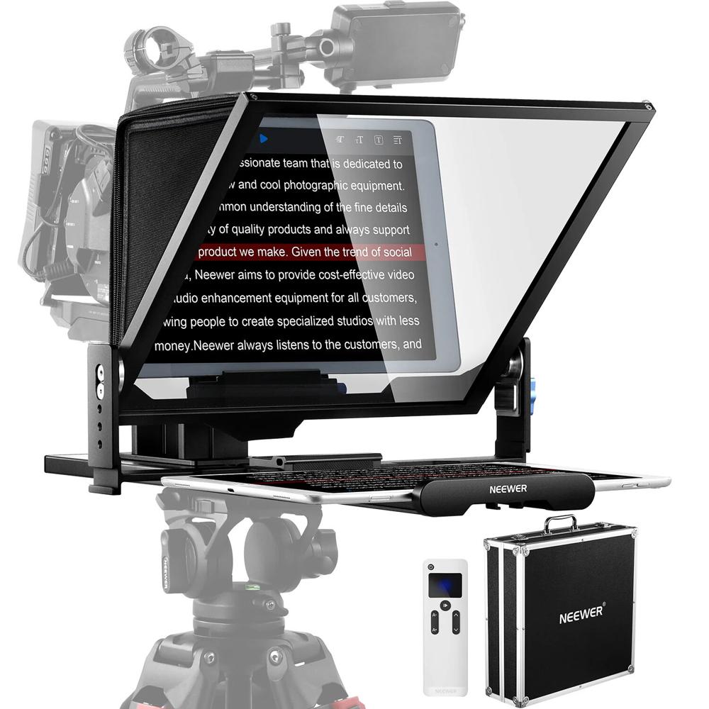 Neewer Teleprompter X17 Remoto 13' con Control Inalámbrico y Soporte para Cámaras DSLR