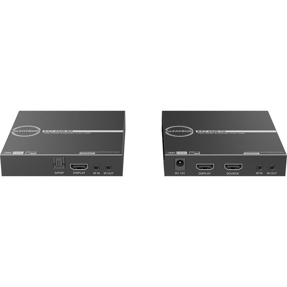 Alfatron Extensor HDMI 4K 18 Gb/s over Cat 6 - Soporta 4K DCI/UHD 60 Hz, HDCP 2.2