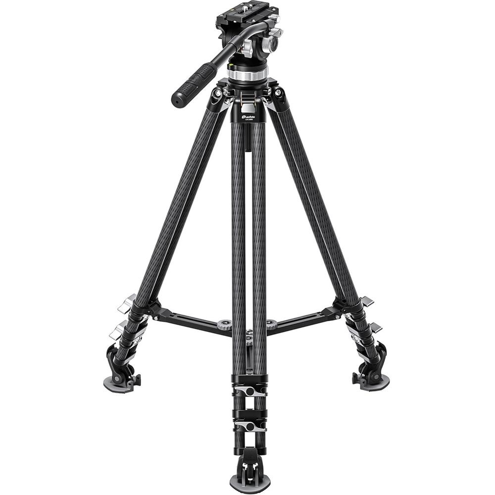 Leofoto LVC-253C Trípode de Carbono con Cabezal de Video BV-15, Soporta 25 kg, Altura de