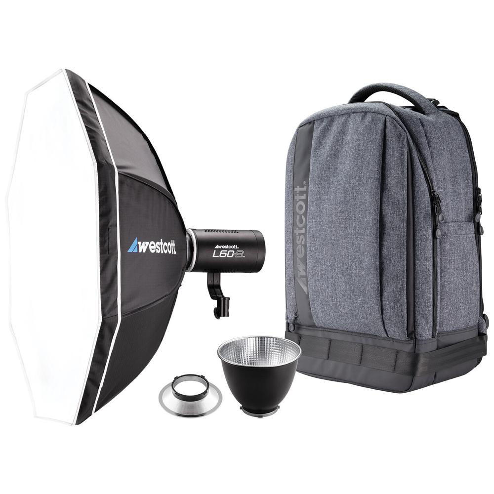 Westcott L60-B Kit de Luz LED COB Bi-Color con Mochila, 2700 a 6500K, 45° Reflector, Cont