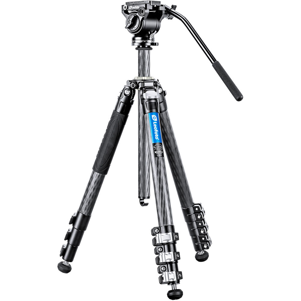 Leofoto Tripode de Carbono LV-284C con Cabezal de Video BV-5, Carga Máxima 8.8 lb, Altura