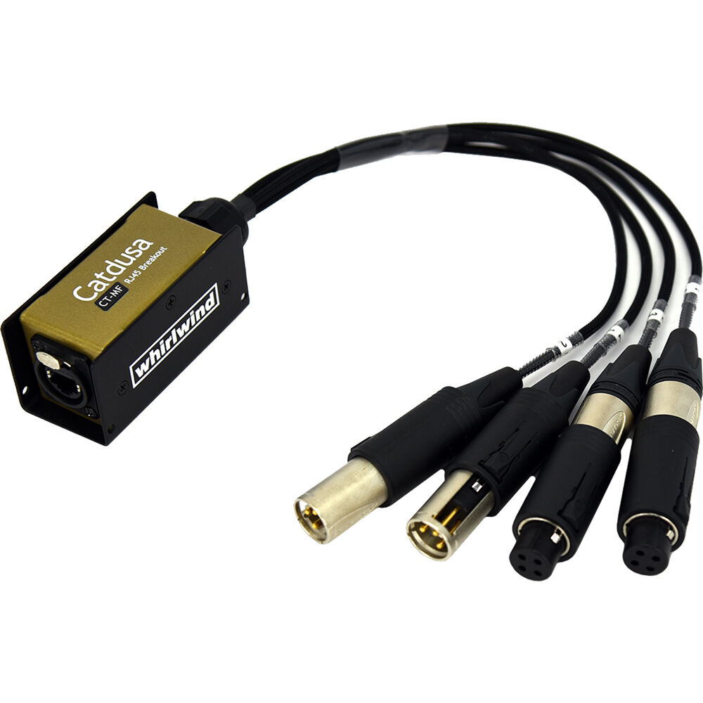 Whirlwind Catdusa CT-MF Snake - Cable de 1.5' con 4 Conectores XLR Intercambiables