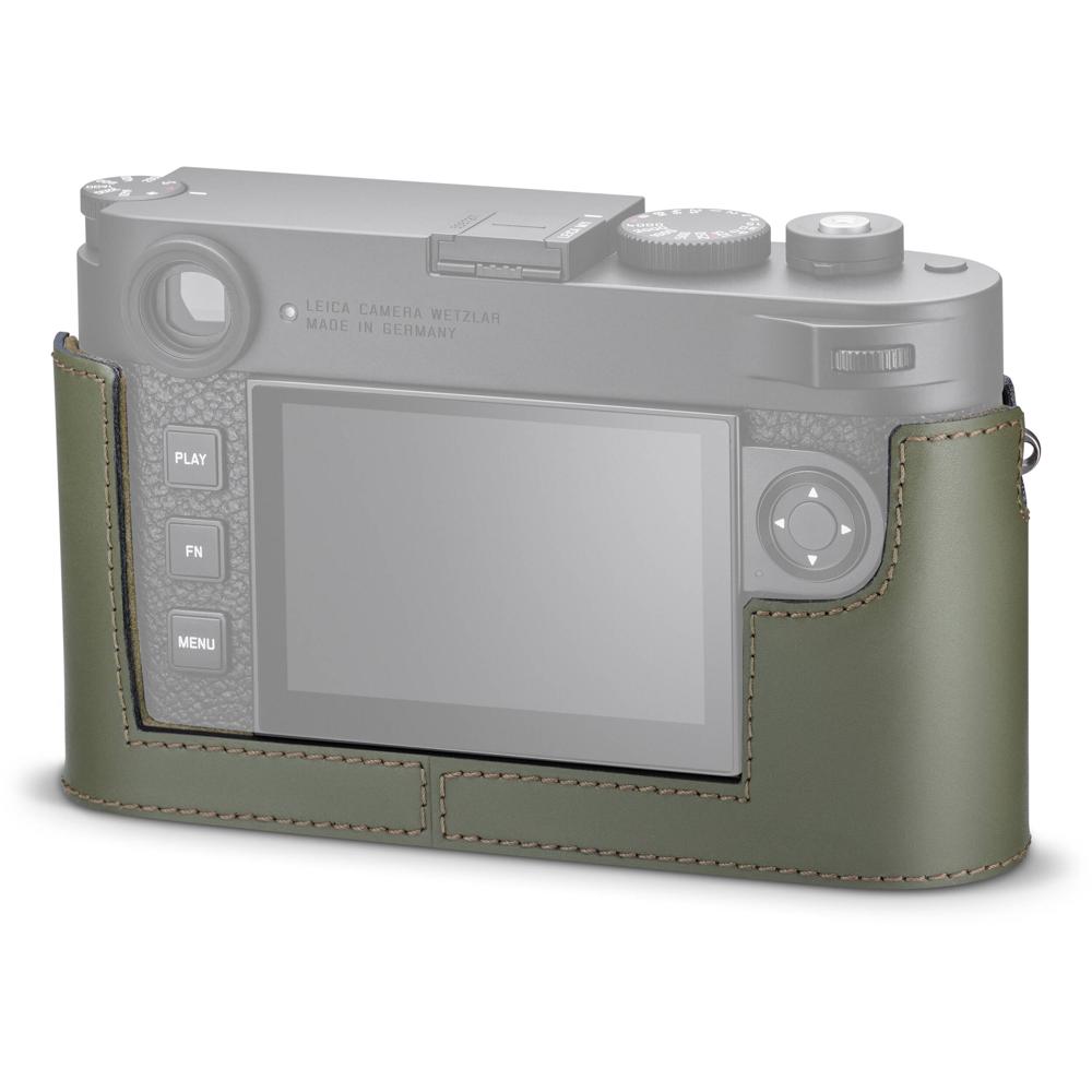 Leica Protector Case M11 Olive Green - Fitted Design, Vegetable-Tanned Leather, Strap Atta