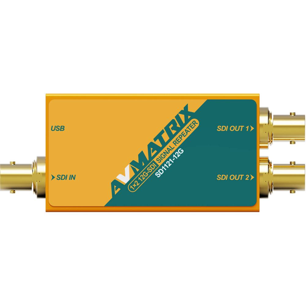 AVMATRIX Repetidor de Señal 1x2 12G-SDI con Reclocking - Entrada BNC 12G/6G/3G/HD/SD, Sal